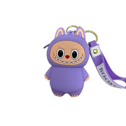 Silicone Labubu Coin Purse Key Chain Pendant (Charming Lilac Edition)