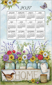 2027 Linen Calendar Towel - Home Floral