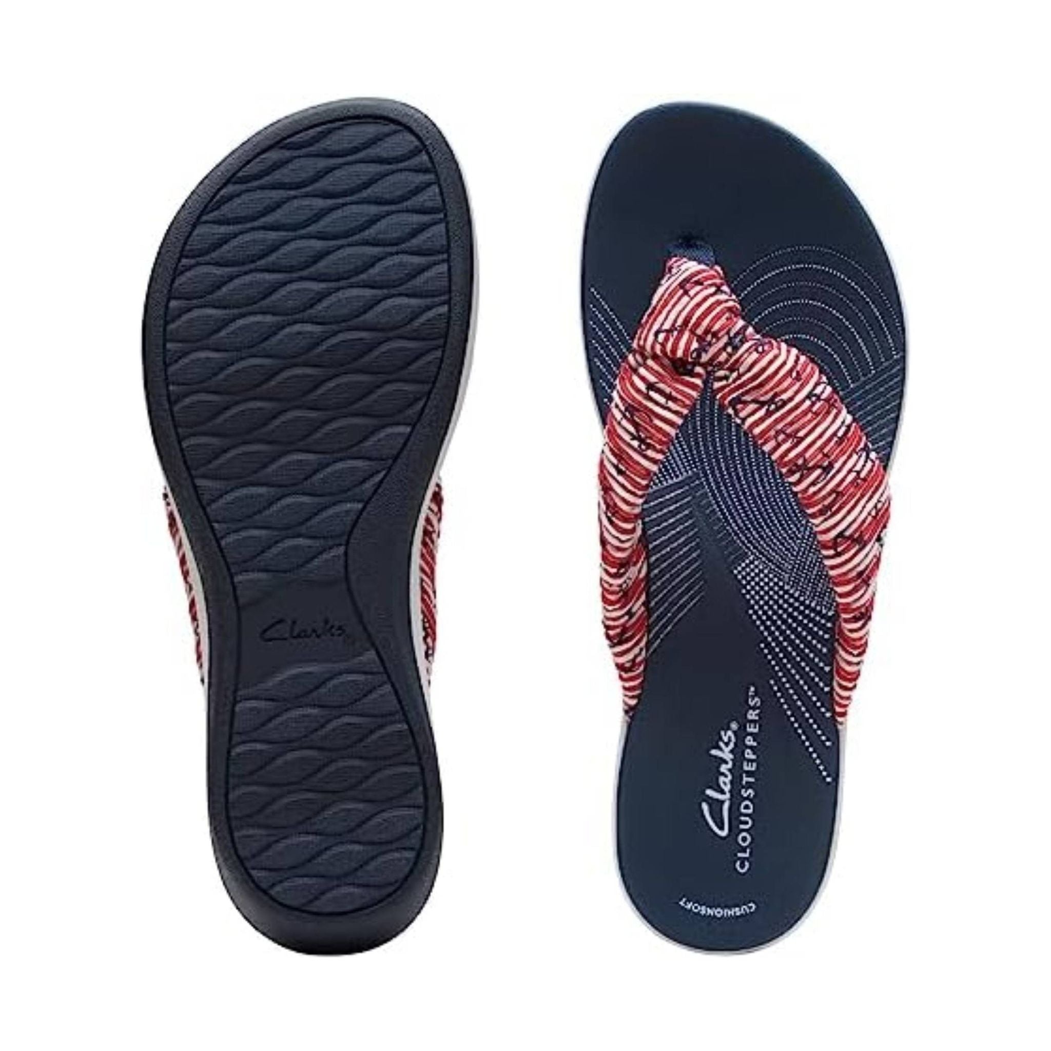Clarks Women's Arla Glison Sandal - Red/White/Blue by Lenny's Shoe & Apparel