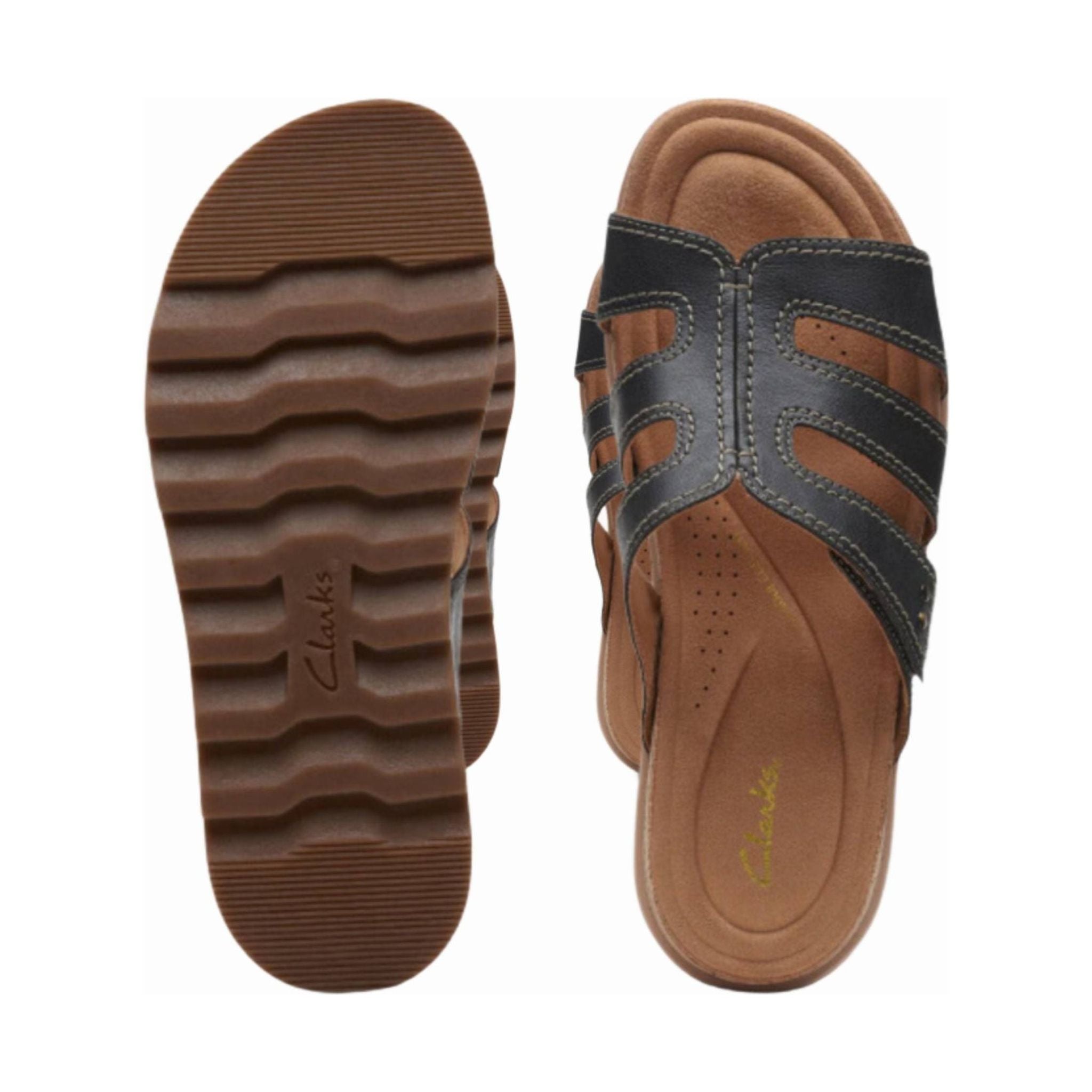 Clarks Women's Yacht Coral Sandal - Black by Lenny's Shoe & Apparel