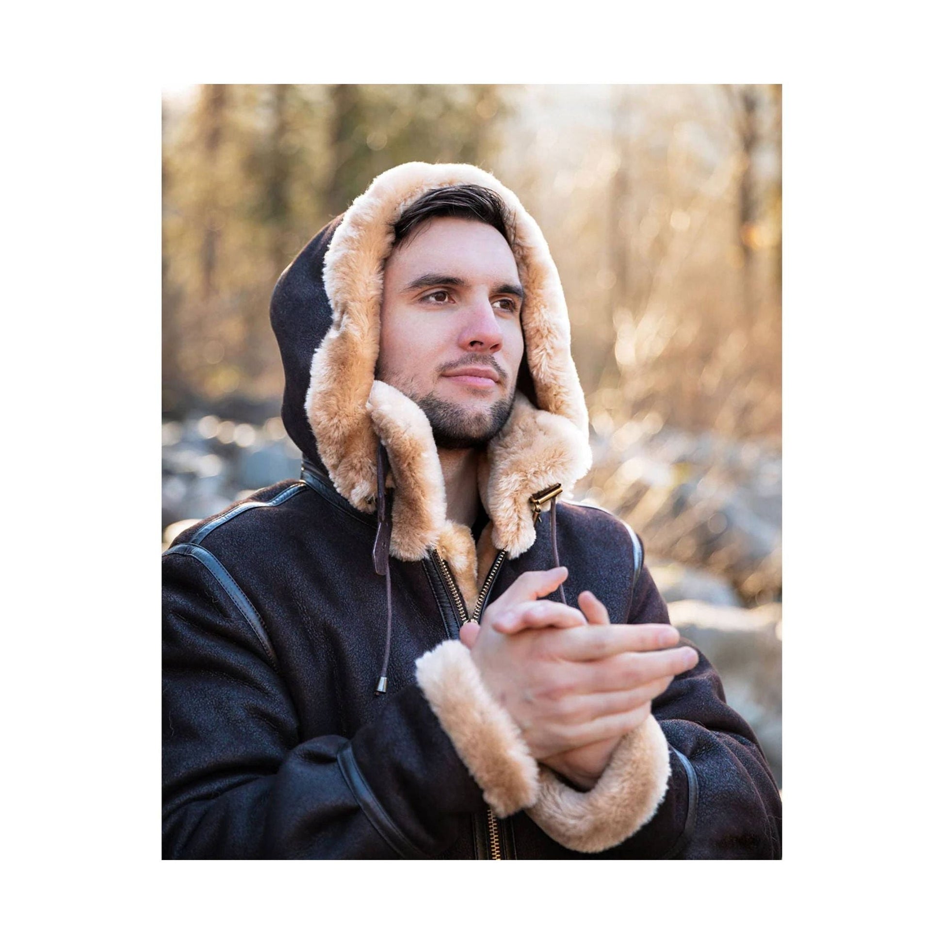 Cloud Nine Men's Sheepskin Bomber Jacket - Espresso by Lenny's Shoe & Apparel