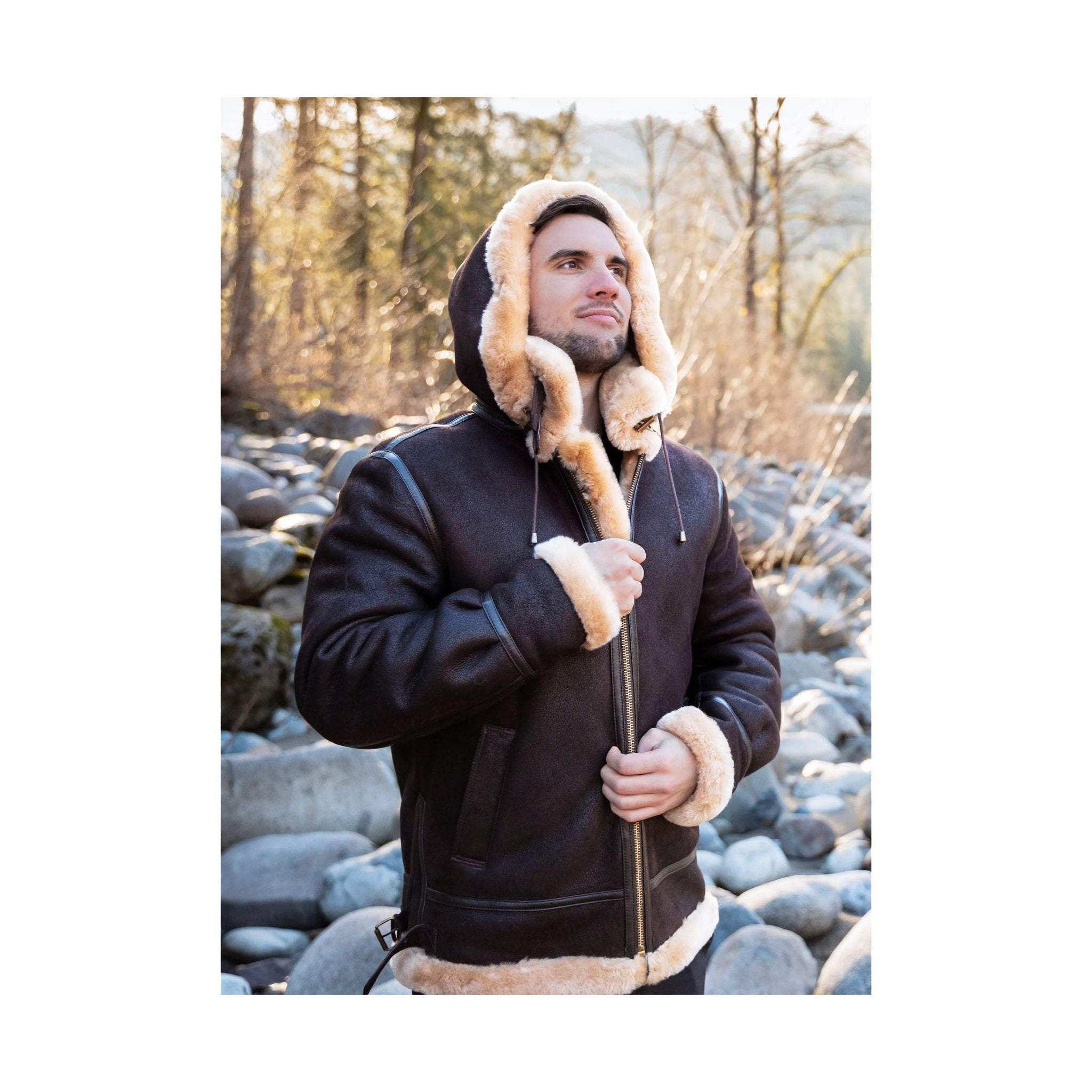 Cloud Nine Men's Sheepskin Bomber Jacket - Espresso by Lenny's Shoe & Apparel