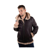 Cloud Nine Men's Sheepskin Bomber Jacket - Espresso by Lenny's Shoe & Apparel