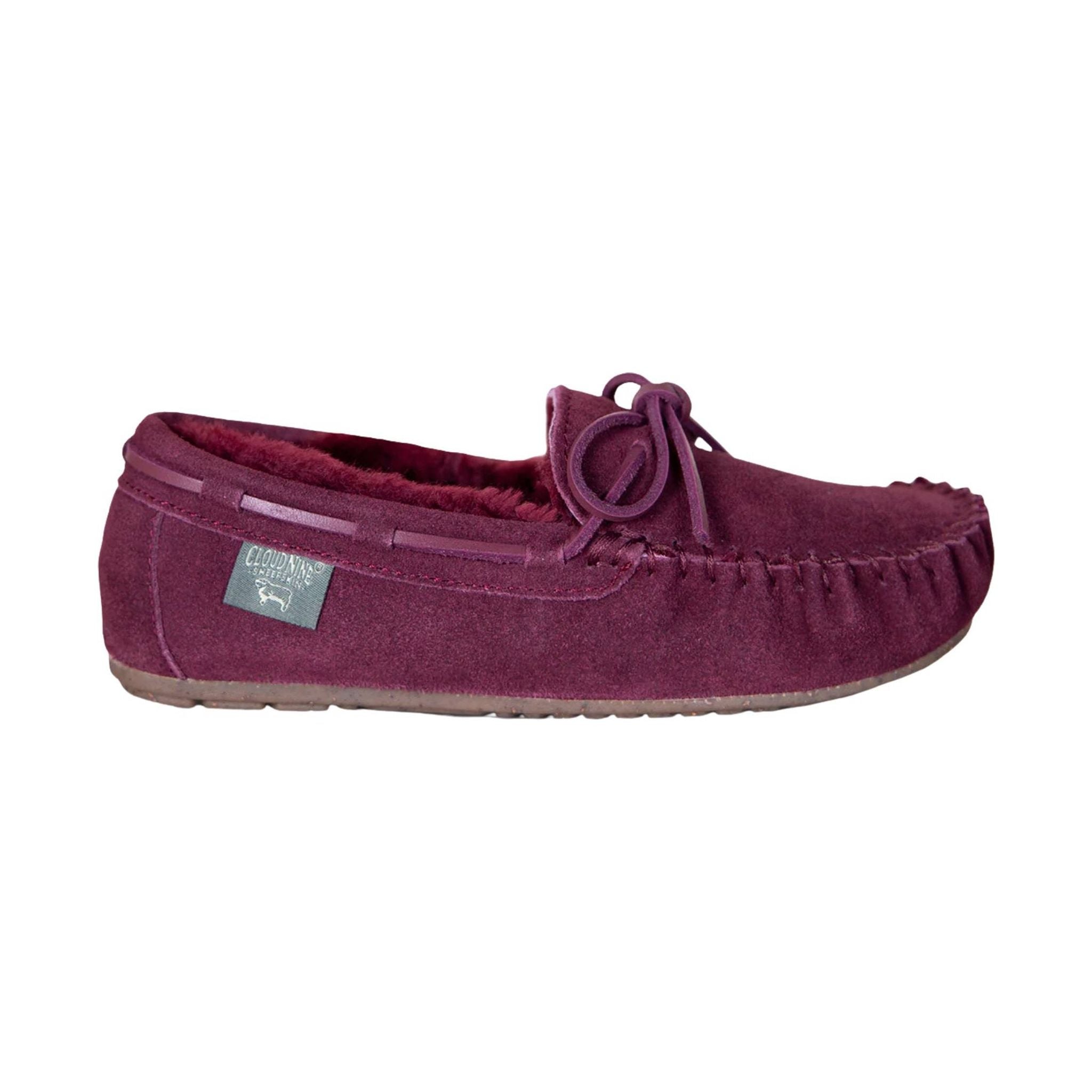 Cloud Nine Women's Moccasins Slippers - Burgundy by Lenny's Shoe & Apparel