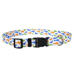 Dog Collar 1in wide Large 18inch-28inch Large Sharks by Homeportonline