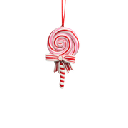 Candycane Treats Hanging Ornament - Red Pinwheel