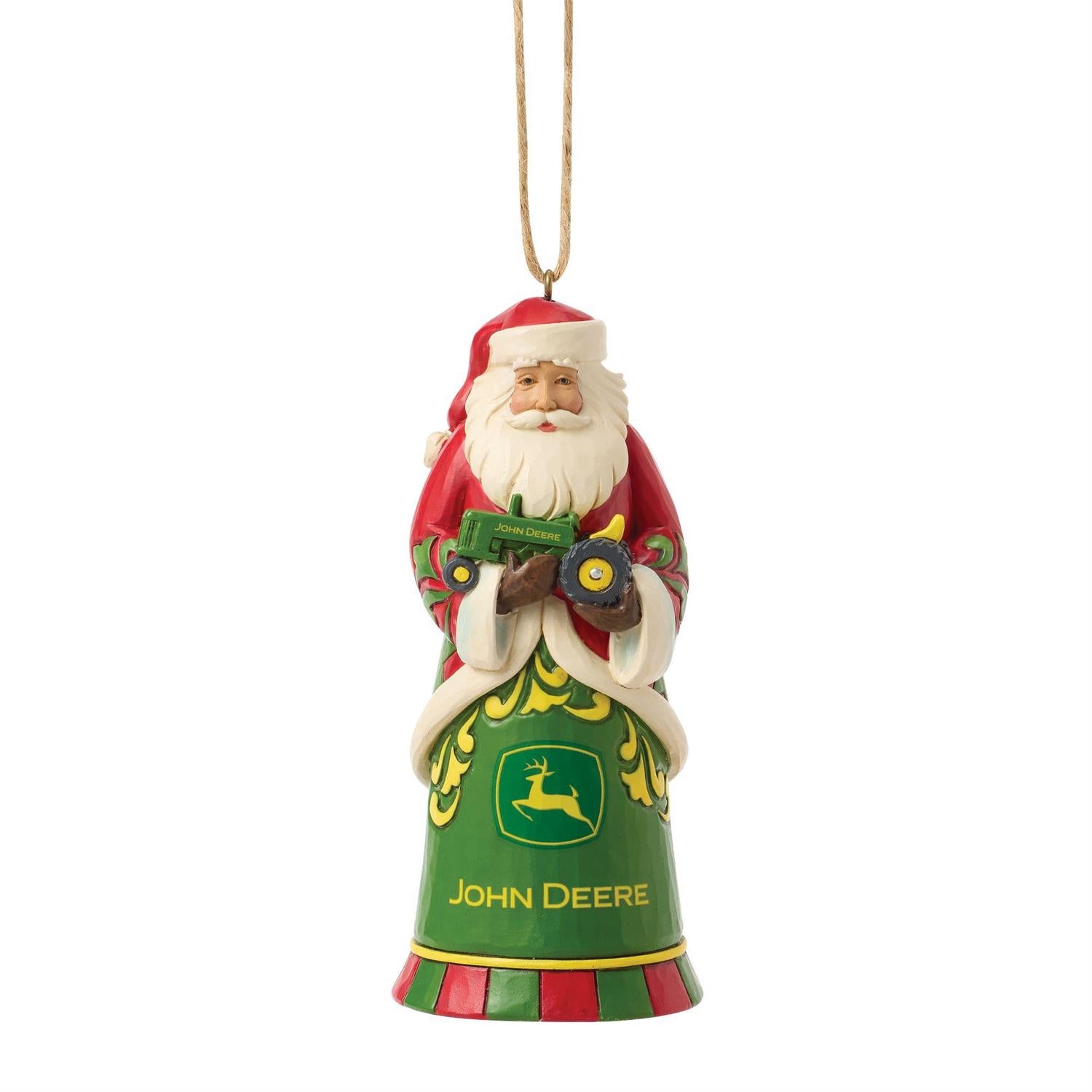 Santa with John Deere Tractor Ornament