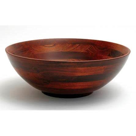 Salad Serving Bowl Round Cherry Finish 13in Straight Top by Homeportonline