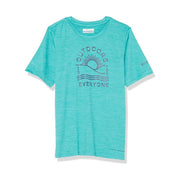 Columbia Kids' Mount Echo Short Sleeve Graphic Top - Bright Aqua Heather by Lenny's Shoe & Apparel