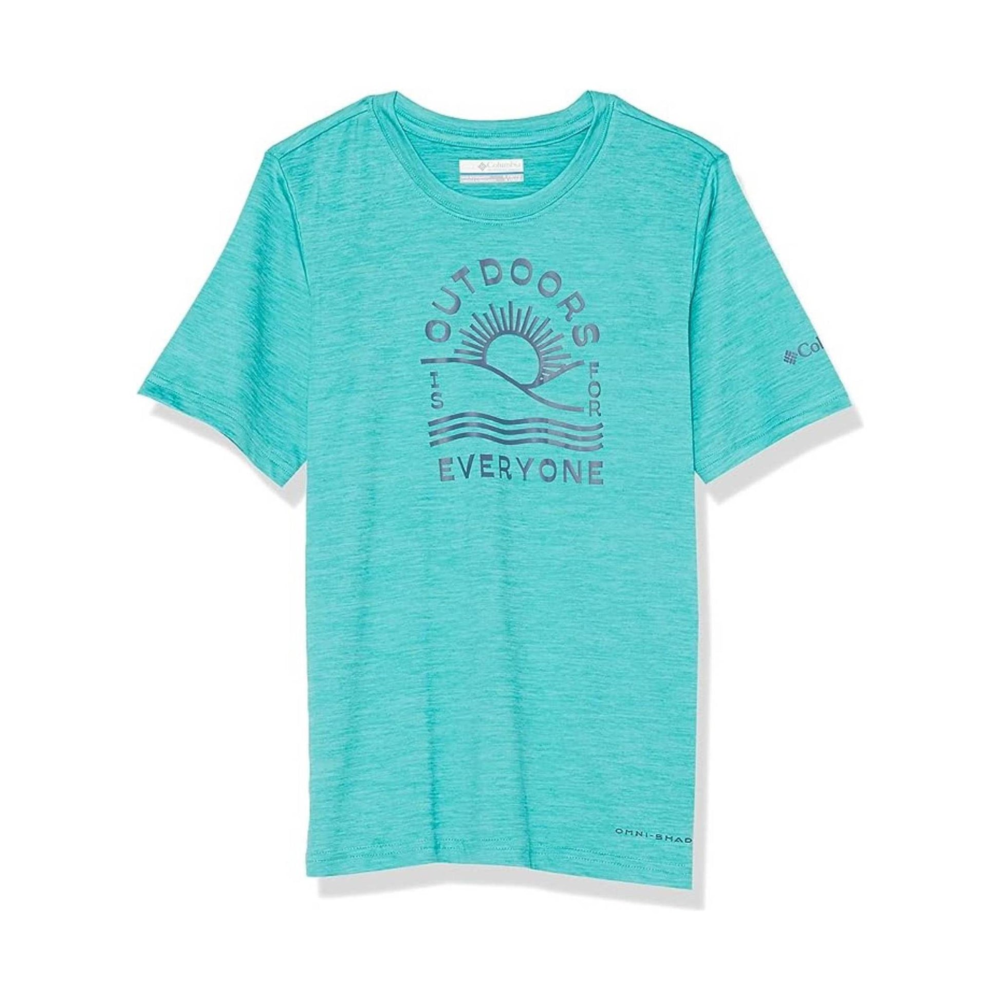Columbia Kids' Mount Echo Short Sleeve Graphic Top - Bright Aqua Heather by Lenny's Shoe & Apparel