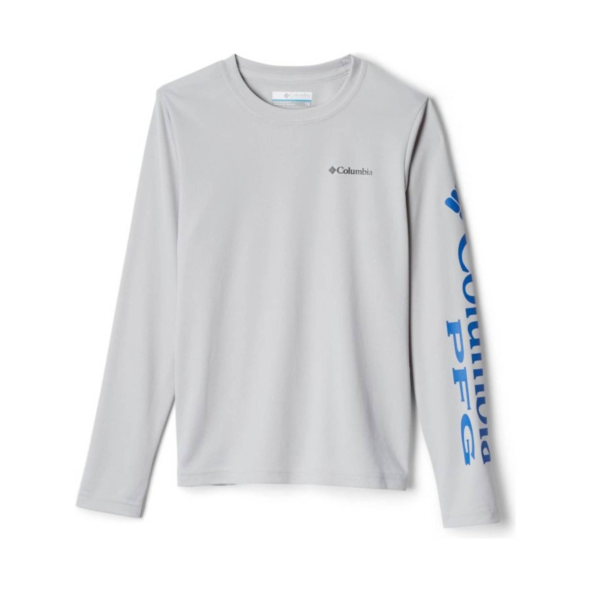 Columbia Kids' PFG Terminal Tackle Long Sleeve Tee - Cool Grey/Vivid Blue by Lenny's Shoe & Apparel