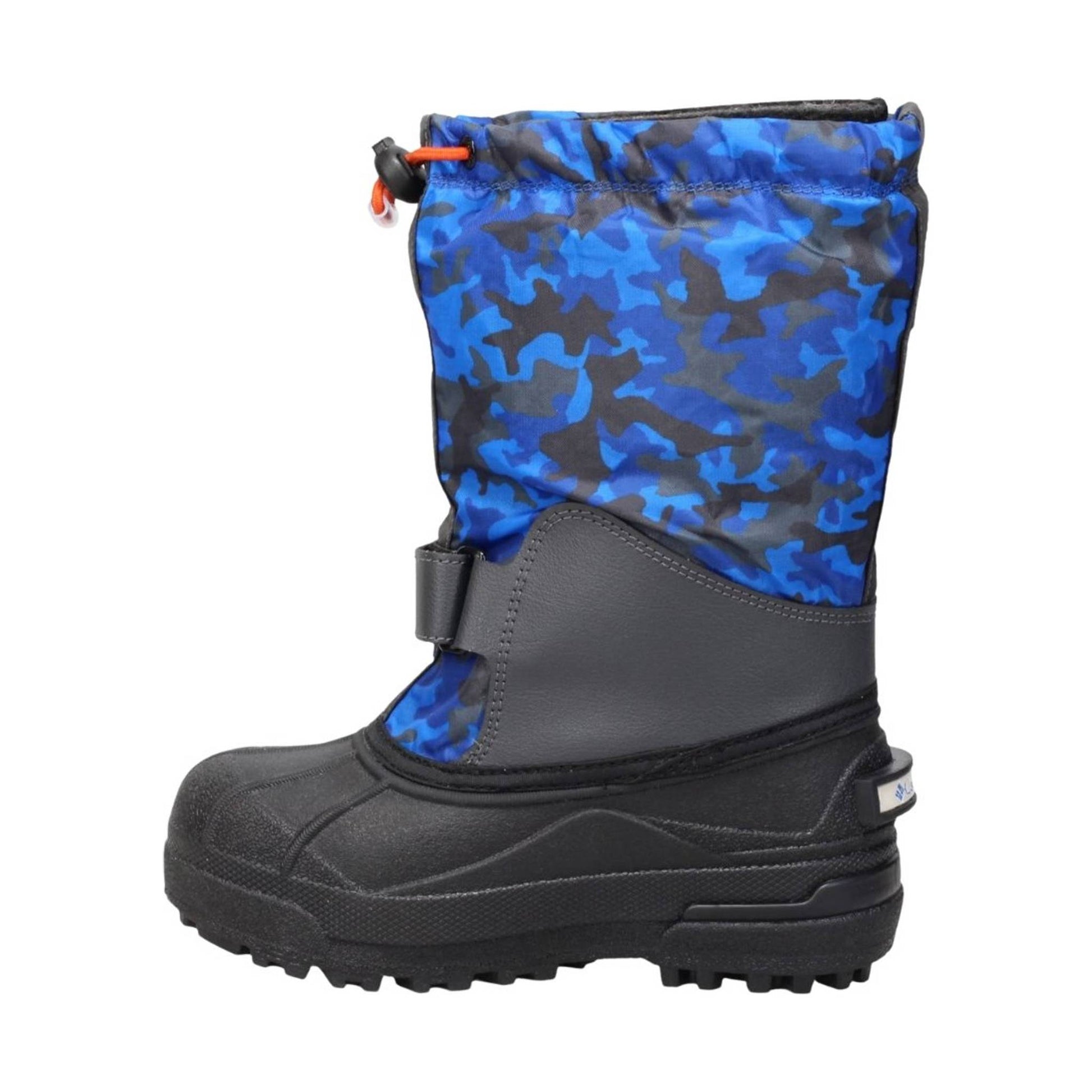 Columbia Kids' Powderbug Forty Print Winter Boots - Blue/Orange by Lenny's Shoe & Apparel