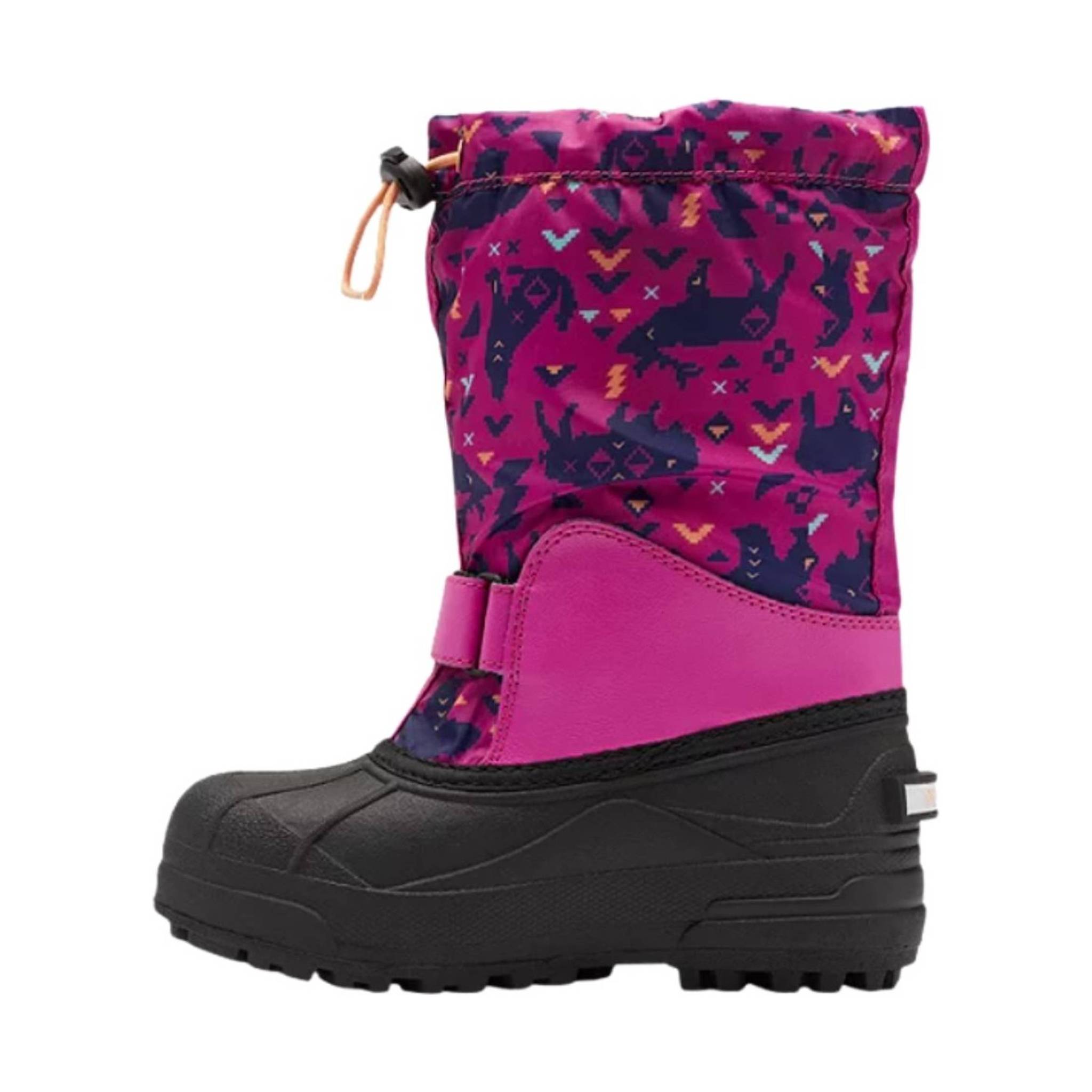 Columbia Kids' Powderbug Forty Print Winter Boots - Wild Fuchsia/Bright Nectar by Lenny's Shoe & Apparel