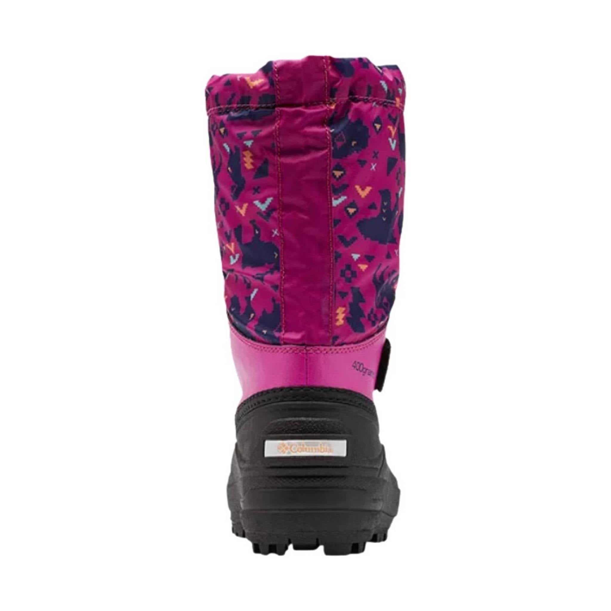Columbia Kids' Powderbug Forty Print Winter Boots - Wild Fuchsia/Bright Nectar by Lenny's Shoe & Apparel