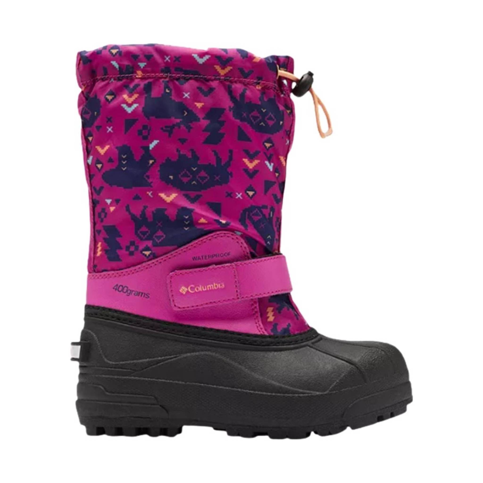 Columbia Kids' Powderbug Forty Print Winter Boots - Wild Fuchsia/Bright Nectar by Lenny's Shoe & Apparel