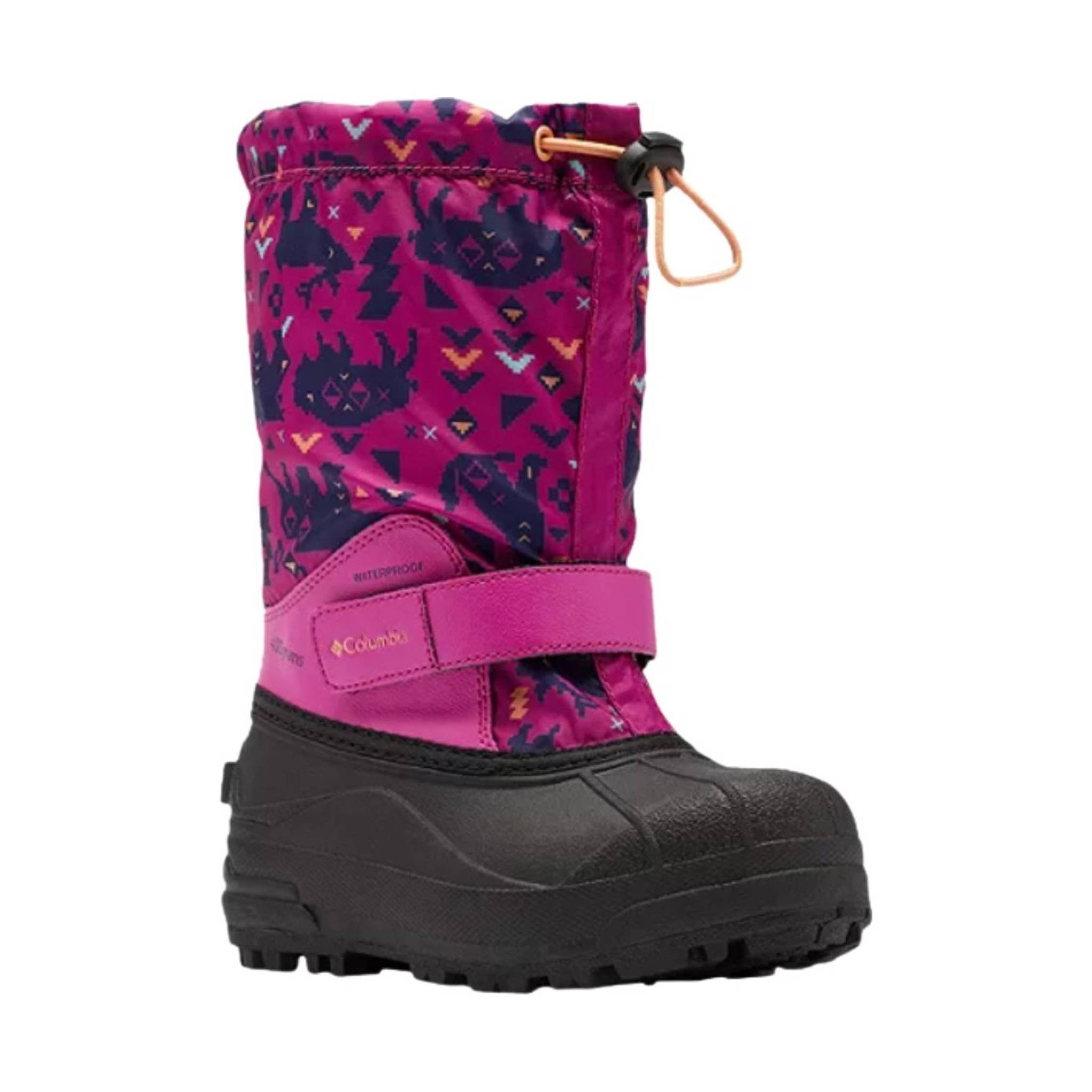 Columbia Kids' Powderbug Forty Print Winter Boots - Wild Fuchsia/Bright Nectar by Lenny's Shoe & Apparel