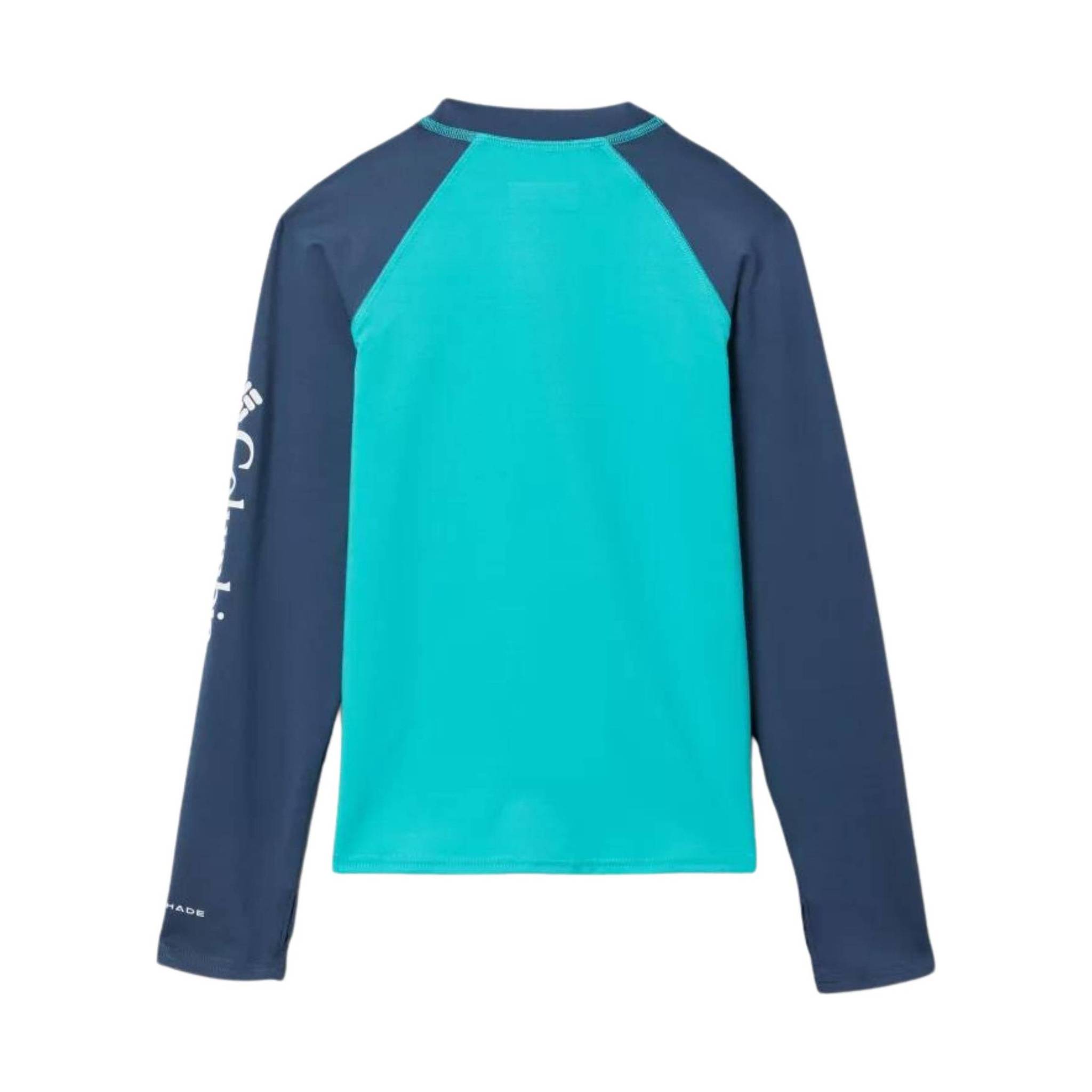 Columbia Kids' Sandy Shores Long Sleeve Sunguard Shirt - Bright Aqua/Dark Mountain by Lenny's Shoe & Apparel