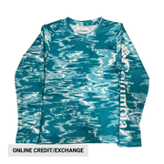 Columbia Kids' Super Terminal Tackle Long Sleeve Shirt - Ocean Teal Ripples by Lenny's Shoe & Apparel