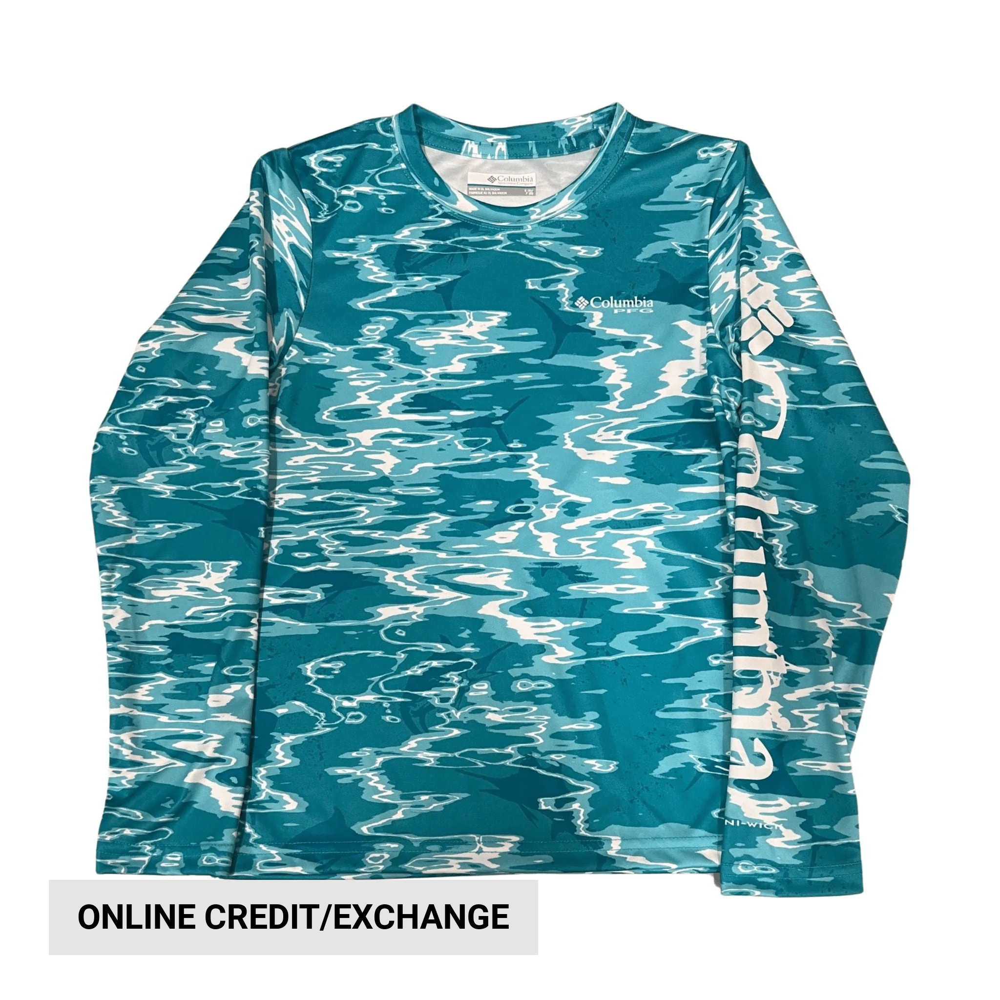 Columbia Kids' Super Terminal Tackle Long Sleeve Shirt - Ocean Teal Ripples by Lenny's Shoe & Apparel