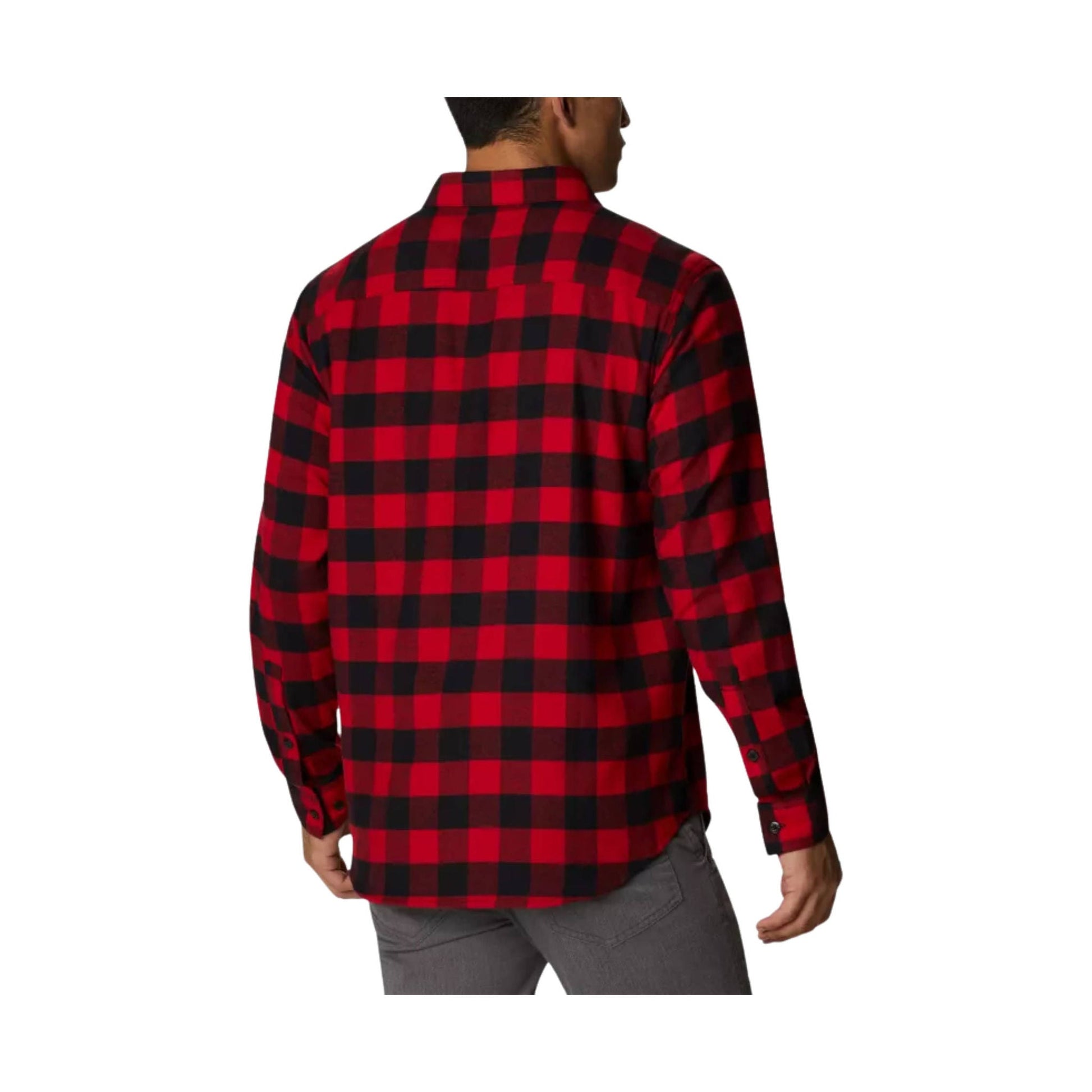 Columbia Men's Cornell Woods Flannel Long Sleeve Shirt - Mountain Red Buffalo Check by Lenny's Shoe & Apparel