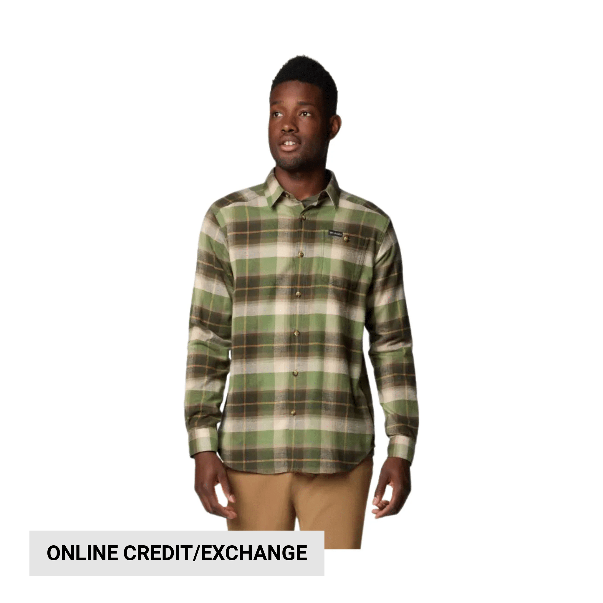 Columbia Men's Cornell Woods Flannel Long Sleeve Shirt - Stone Green Classic Multi Tartan by Lenny's Shoe & Apparel