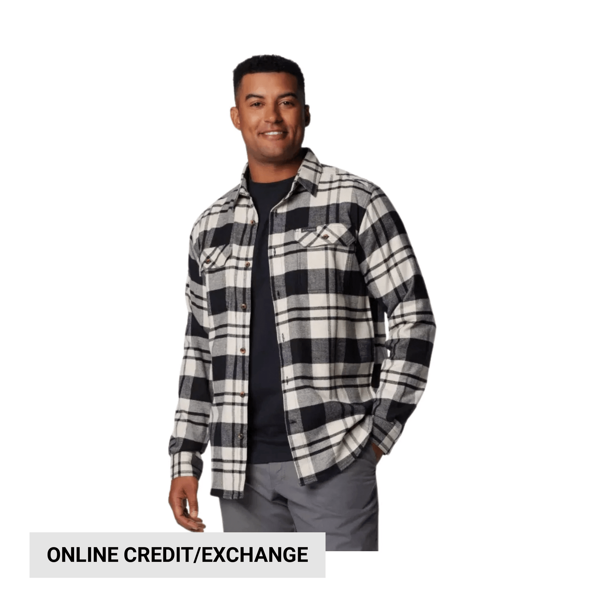 Columbia Men's Flare Gun Stretch Flannel Shirt - Black River Crossing Plaid by Lenny's Shoe & Apparel