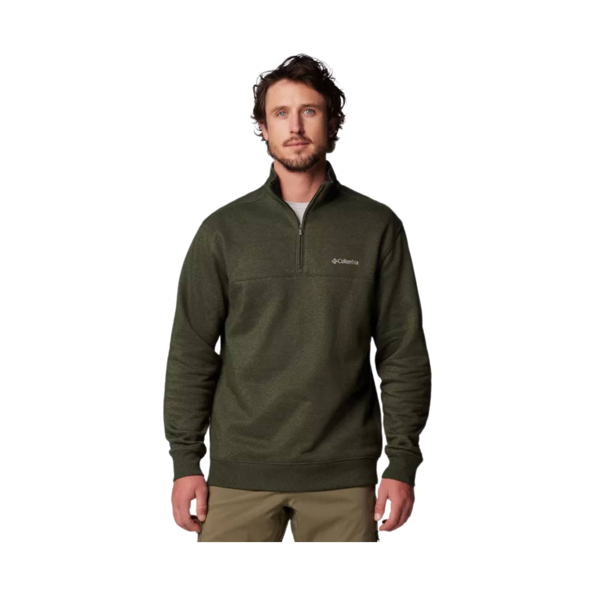 Columbia Men's Hart Mountain II Half Zip Sweatshirt - Greenscape Heat by Lenny's Shoe & Apparel