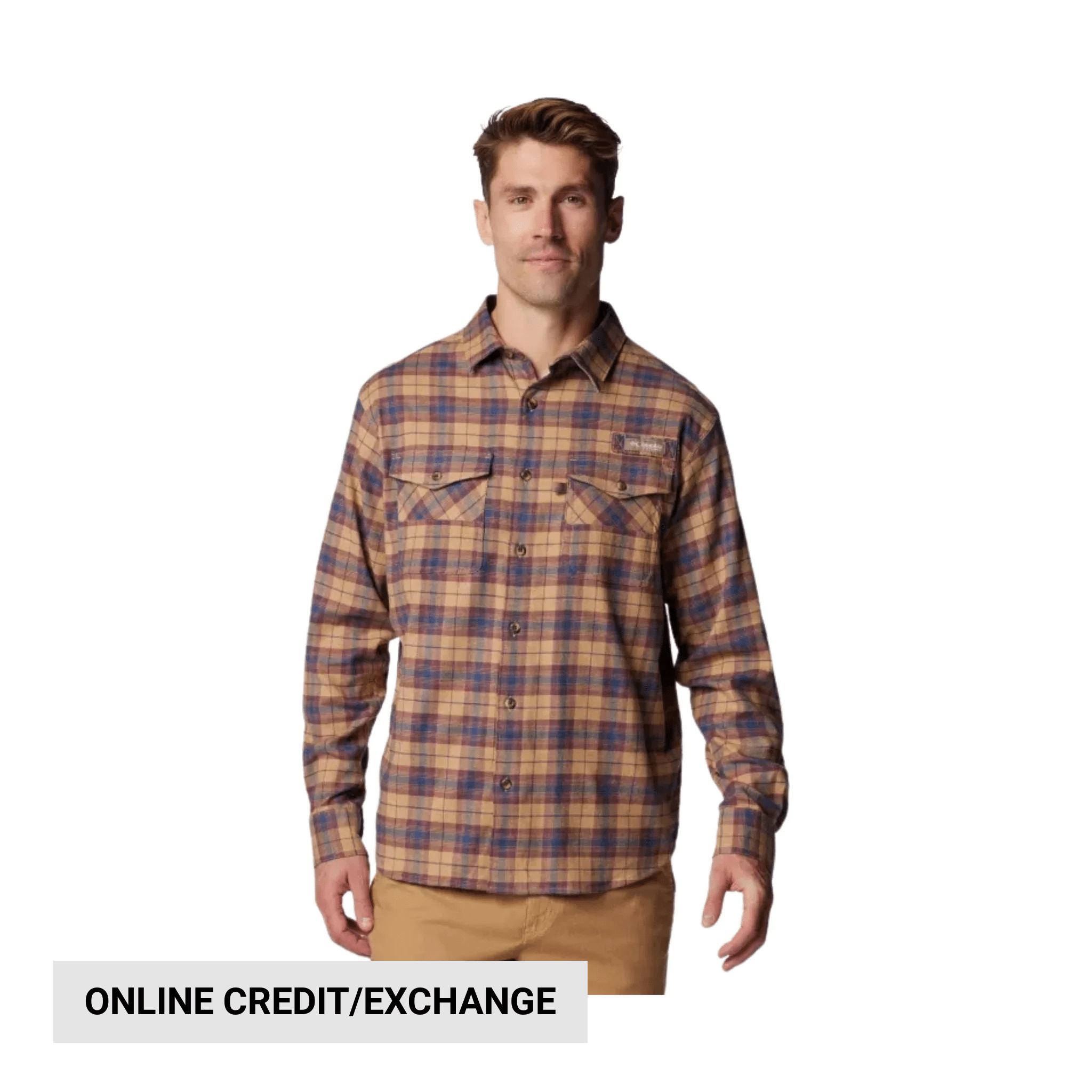 Columbia Men's PHG Roughtail Stretch Flannel Long Sleeve Shirt - Sahara Ombre Tartan by Lenny's Shoe & Apparel