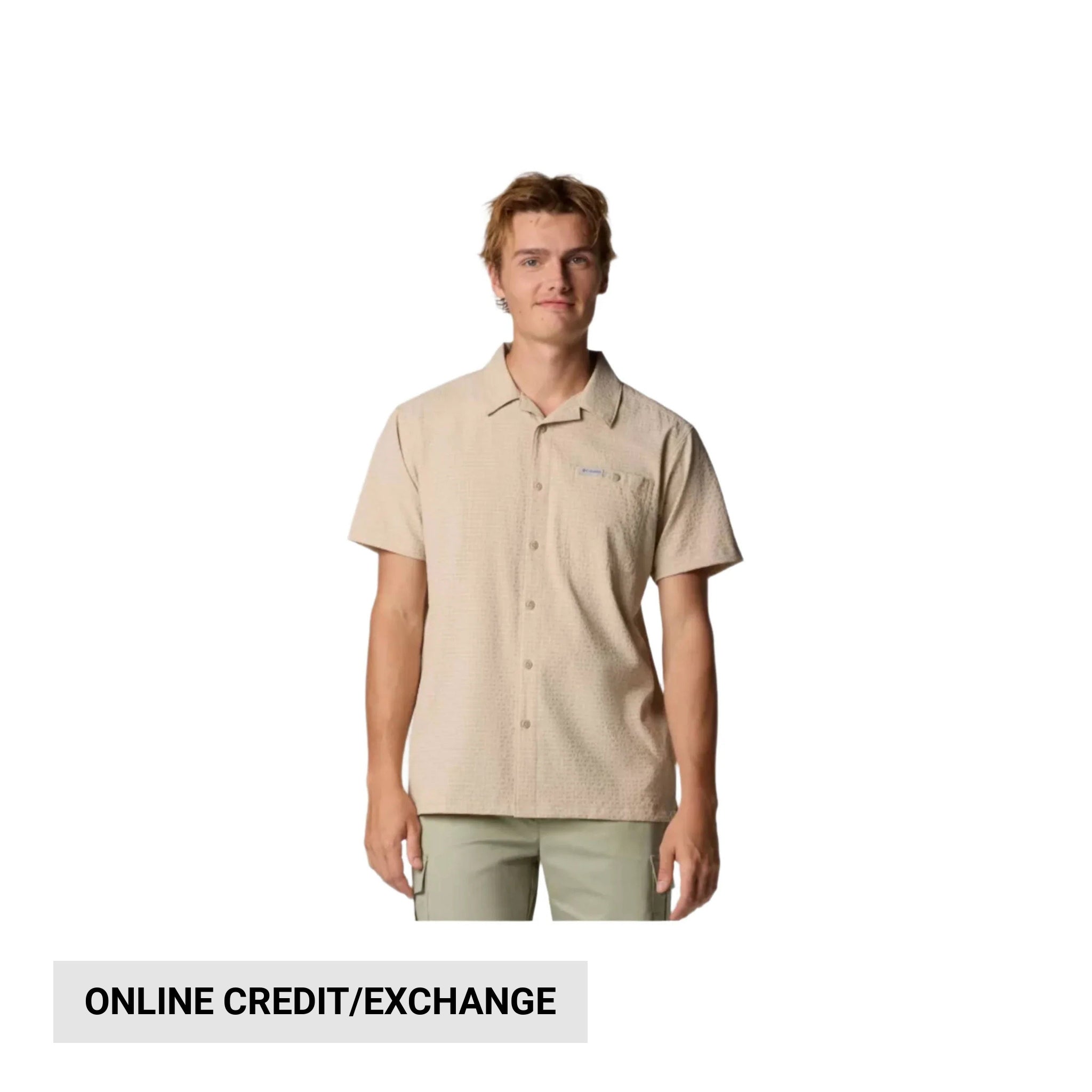 Columbia Men's Utilizer Short Sleeve Camp Shirt - Ancient Fossil by Lenny's Shoe & Apparel
