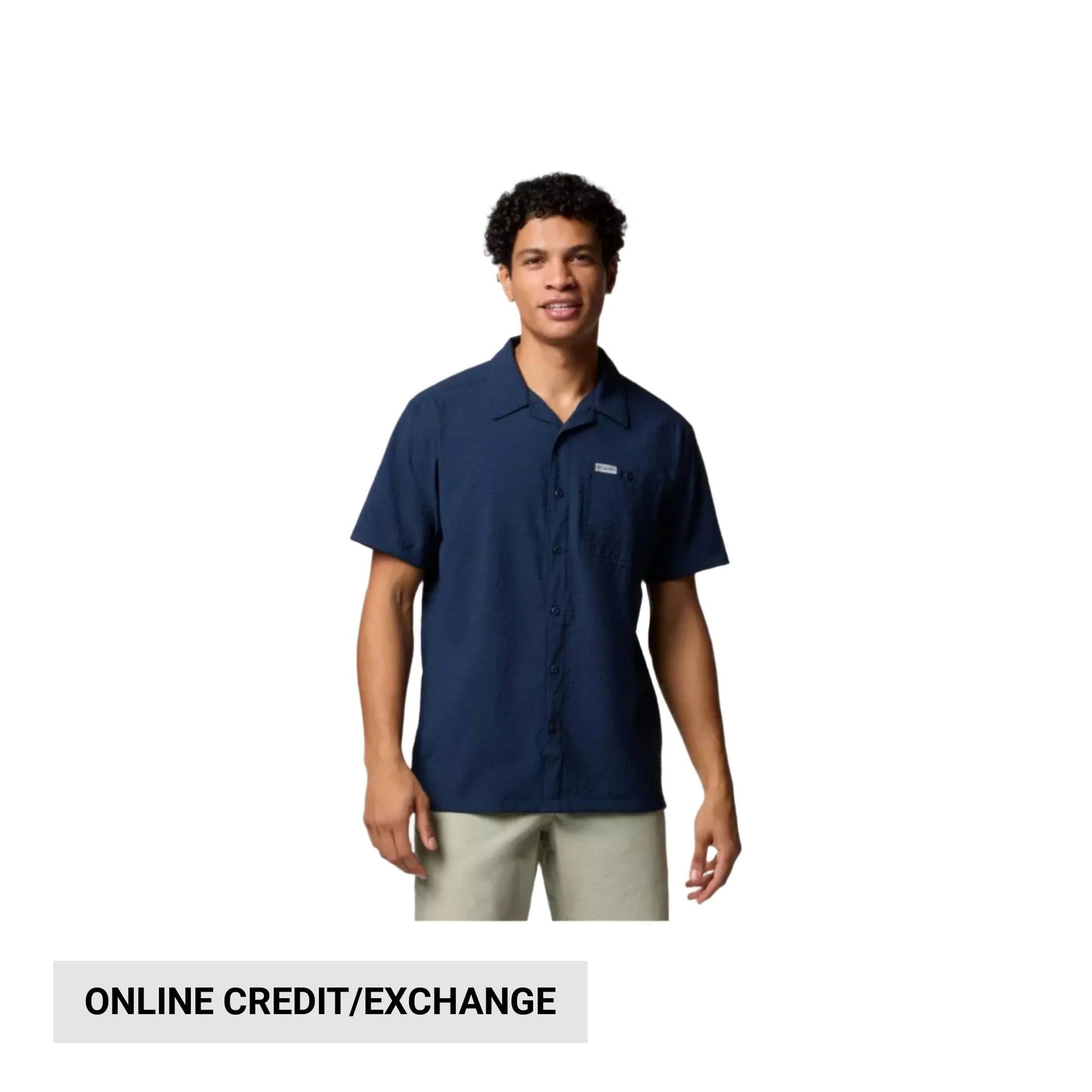 Columbia Men's Utilizer Short Sleeve Camp Shirt - Collegiate Navy by Lenny's Shoe & Apparel