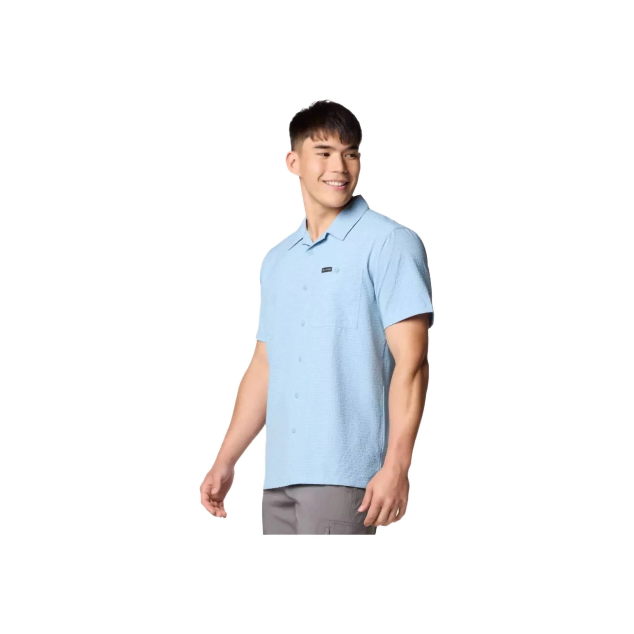 Columbia Men's Utilizer Short Sleeve Camp Shirt - Ripple Blue by Lenny's Shoe & Apparel