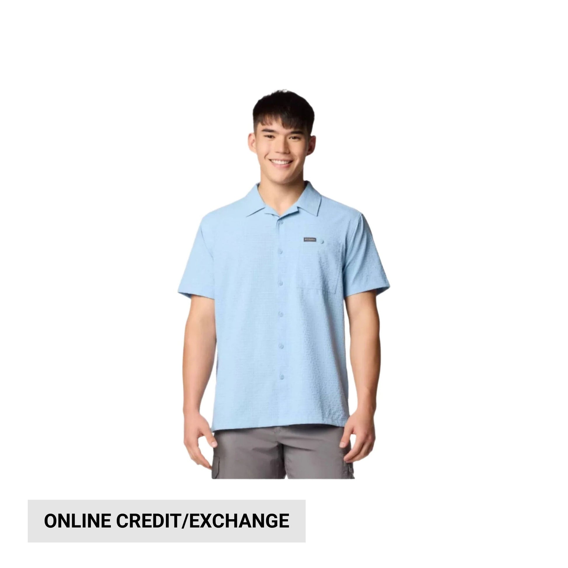 Columbia Men's Utilizer Short Sleeve Camp Shirt - Ripple Blue by Lenny's Shoe & Apparel