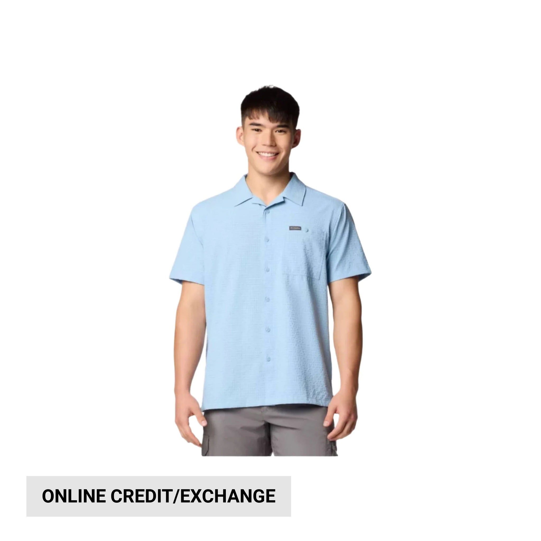 Columbia Men's Utilizer Short Sleeve Camp Shirt - Ripple Blue by Lenny's Shoe & Apparel