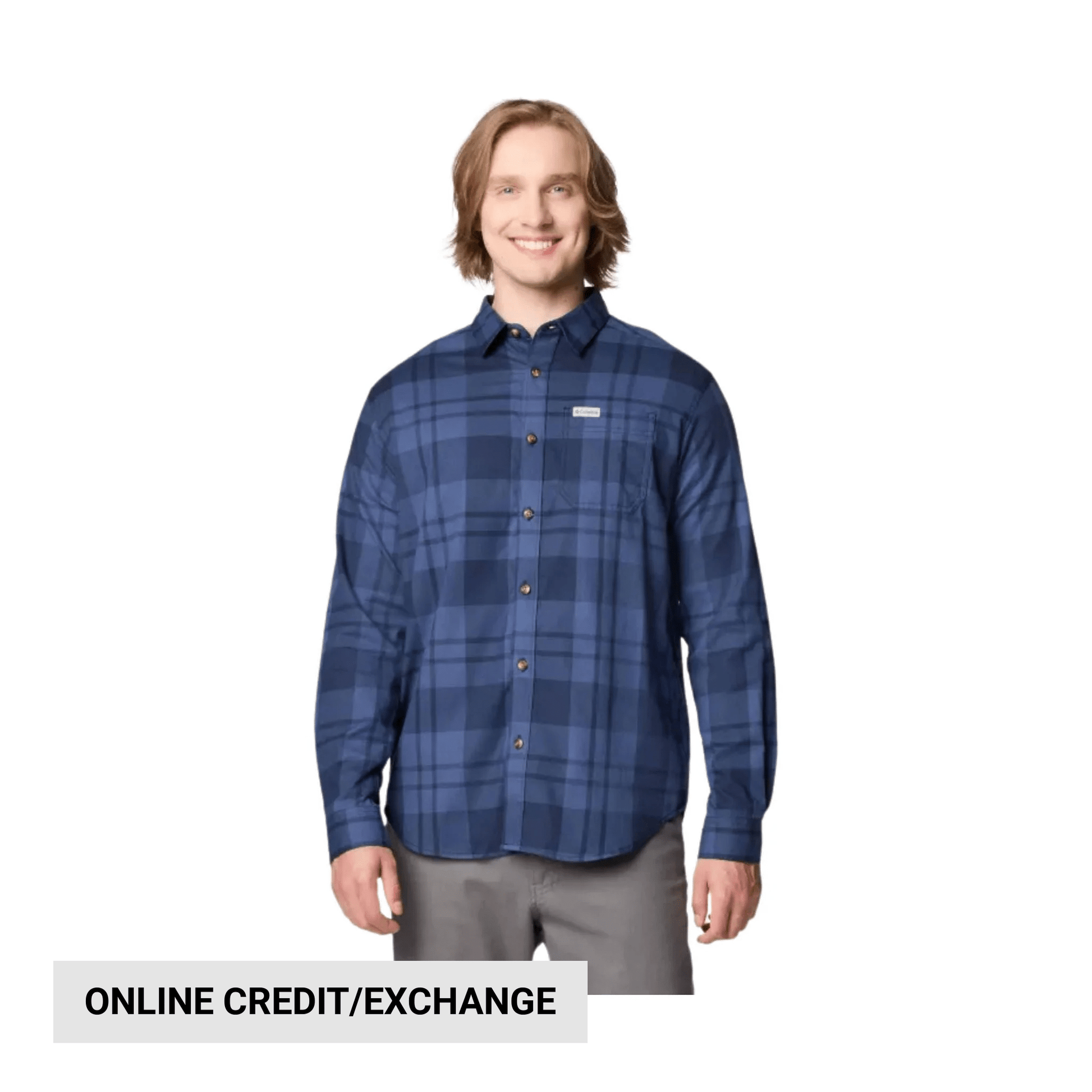 Columbia Men's Vapor Ridge III Long Sleeve Shirt - Collegiate Navy Rivercrossing Plaid by Lenny's Shoe & Apparel