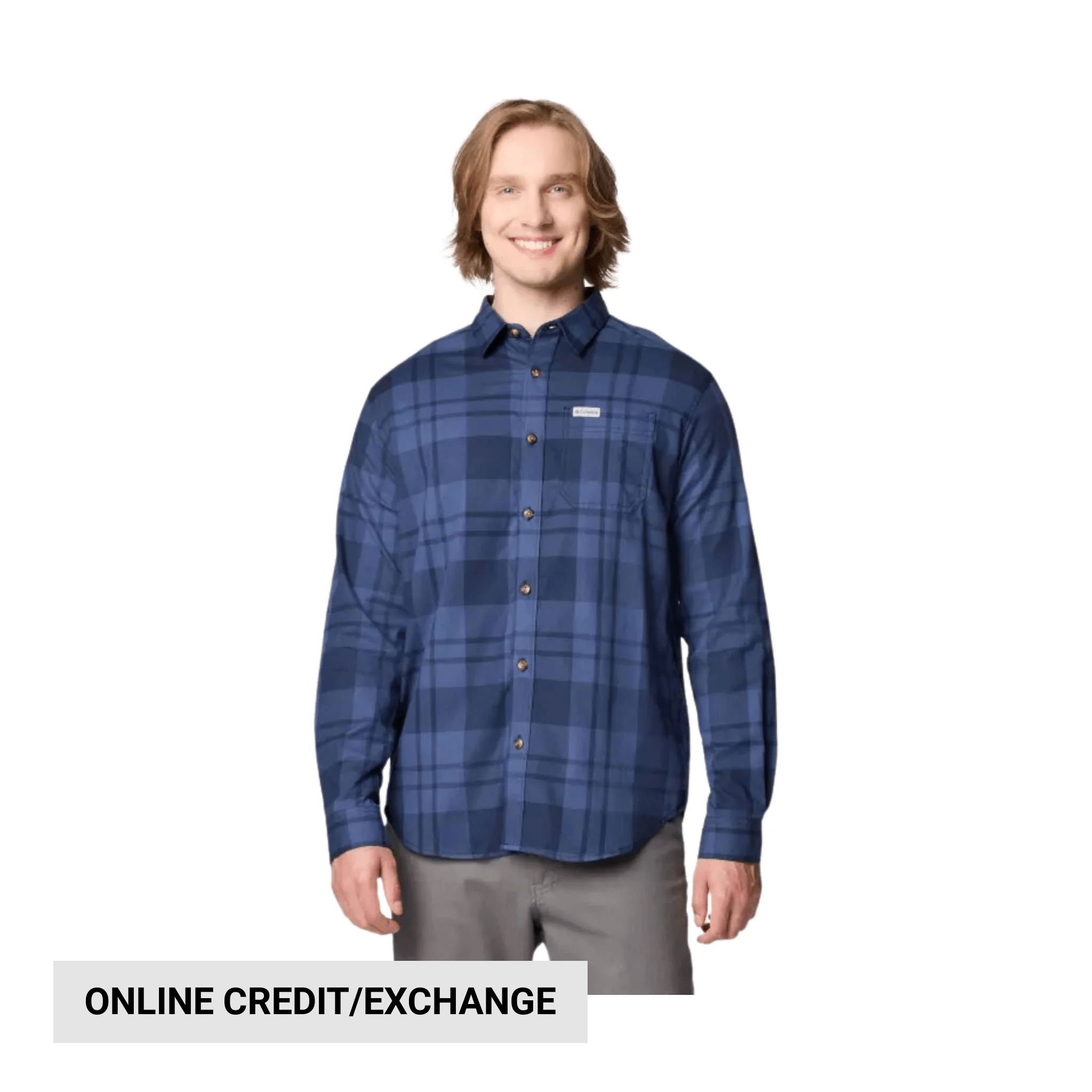 Columbia Men's Vapor Ridge III Long Sleeve Shirt - Collegiate Navy Rivercrossing Plaid by Lenny's Shoe & Apparel