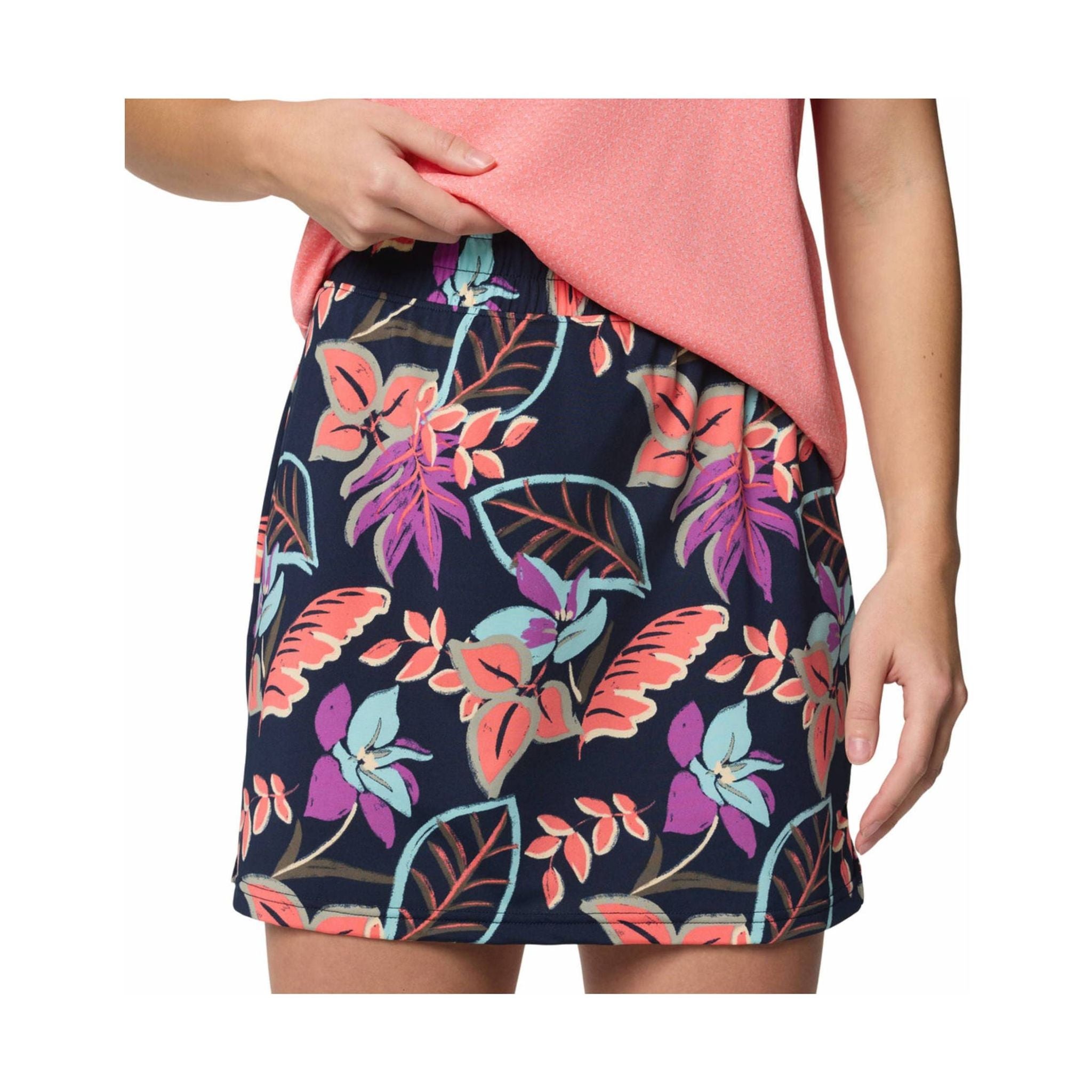 Columbia Women's Chill River Printed Skort - Hot Coral by Lenny's Shoe & Apparel