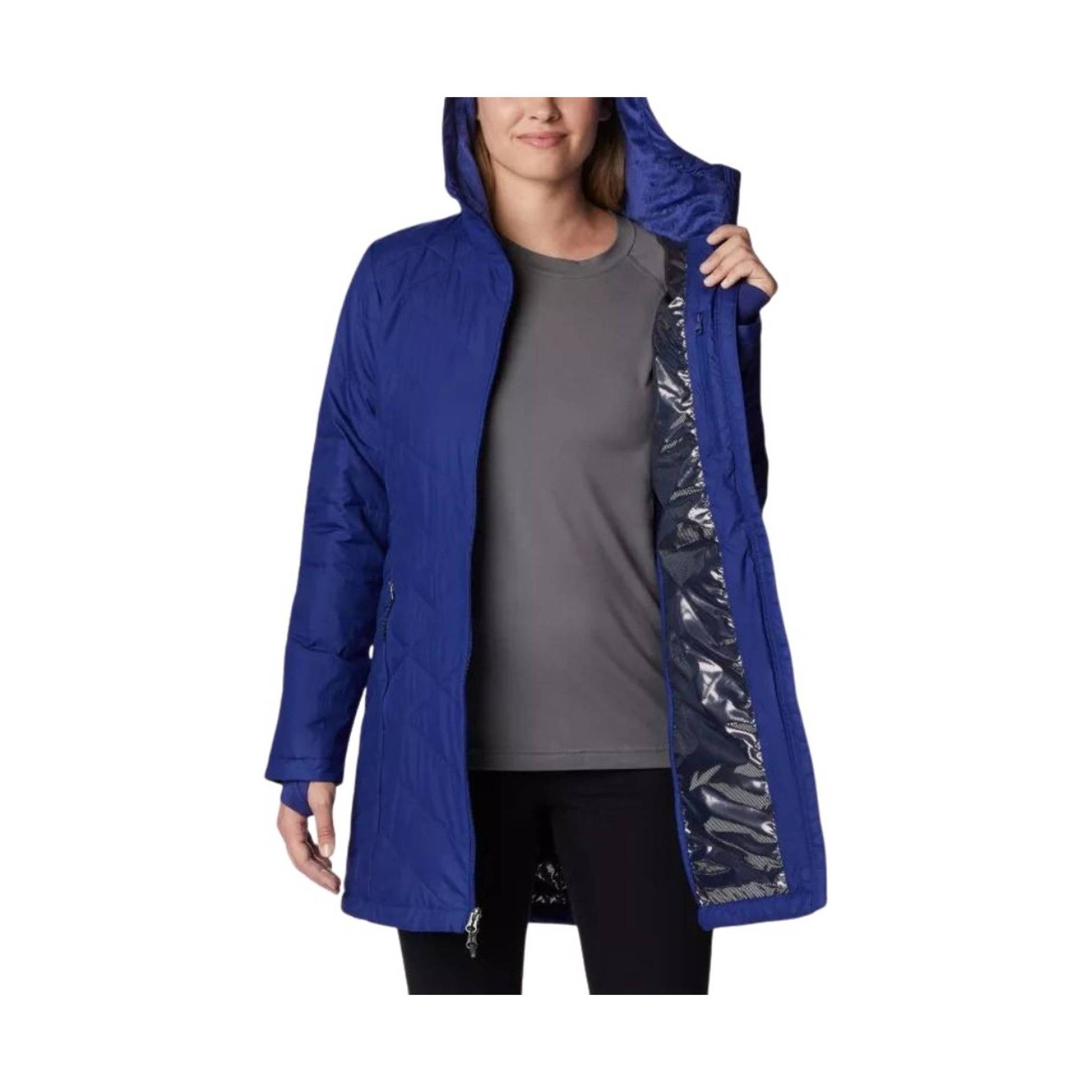 Columbia Women's Heavenly Long Hooded Jacket - Dark Sapphire by Lenny's Shoe & Apparel