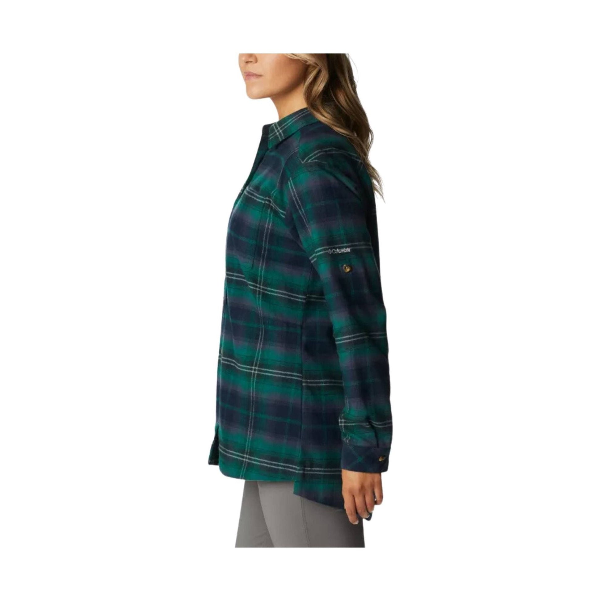 Columbia Women's Holly Hideaway Flannel Shirt - Spruce Multi by Lenny's Shoe & Apparel