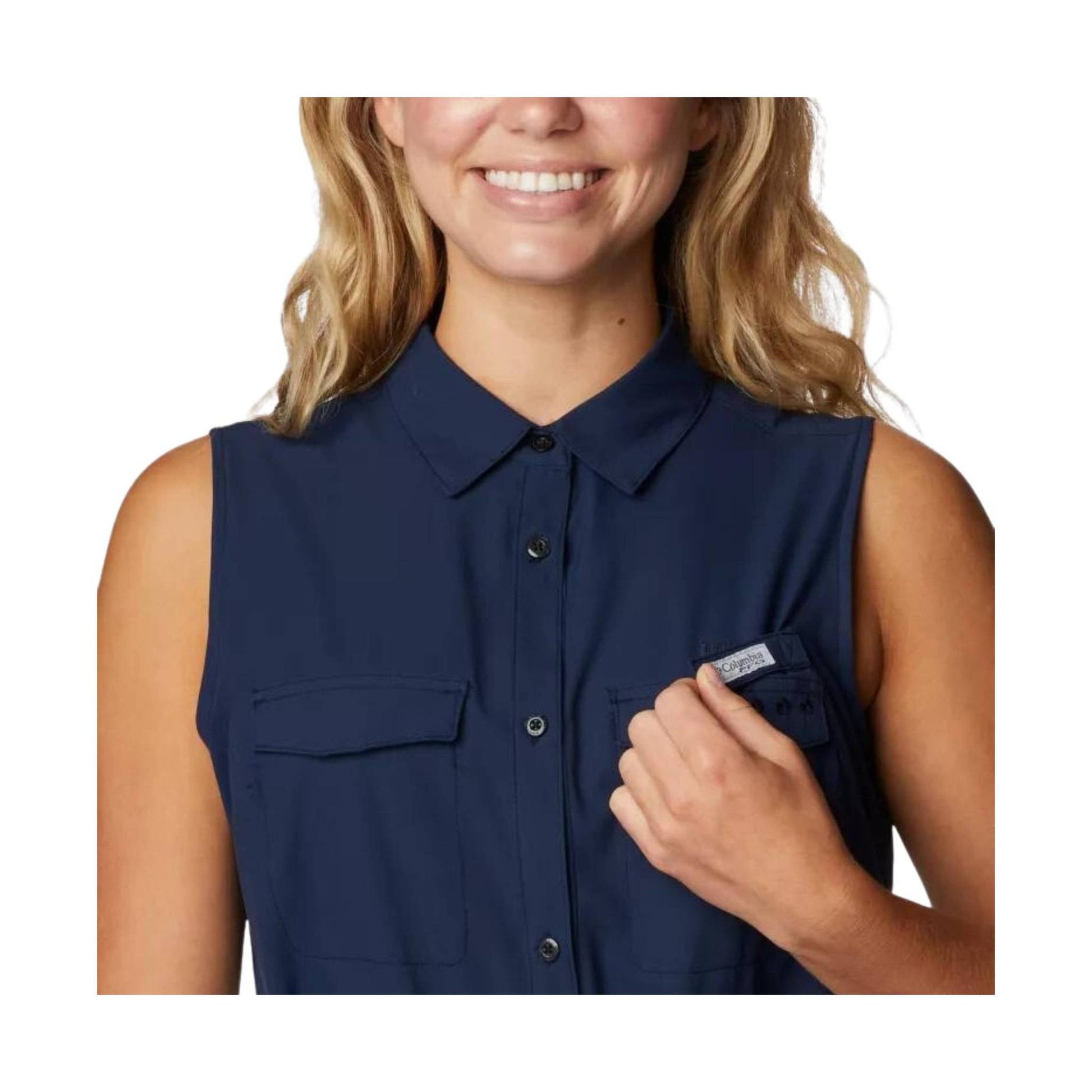 Columbia Women's PFG Sun Drifter Woven Dress II - Collegiate Navy by Lenny's Shoe & Apparel