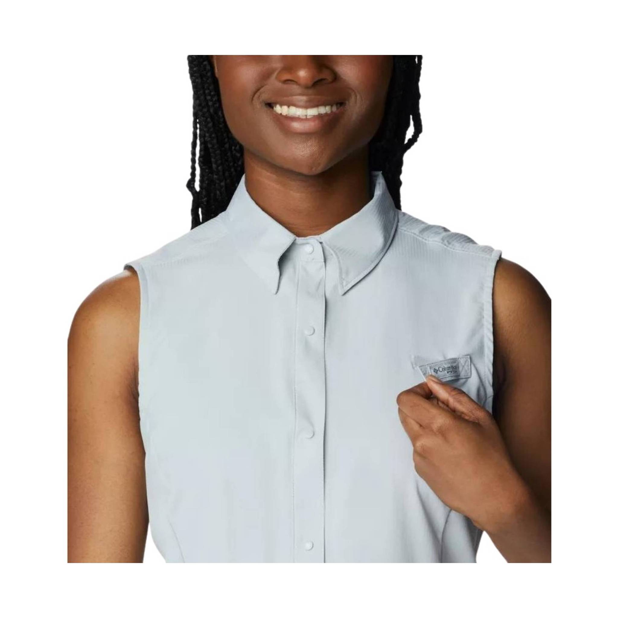 Columbia Women's PFG Tamiami Sleeveless Shirt - Cool Grey by Lenny's Shoe & Apparel