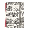 Cat on Bookshelf 6 x 8 Wire-O Journal by Phoenix Books
