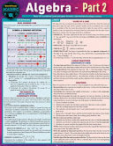 Algebra Part 2: A Quickstudy Laminated Reference G by Phoenix Books