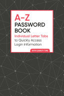 A-Z Password Book Individual Letter Tabs to Quickl by Phoenix Books