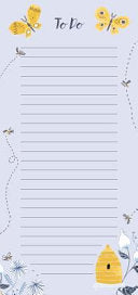 Bees and Butterflies Vertical List Pad