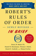Robert's Rules of Order Newly Revised In Brief, 3r