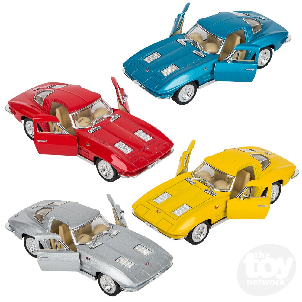 Diecast Pullback Car Chevy Corvette 1963 Stingray 5" by Homeportonline