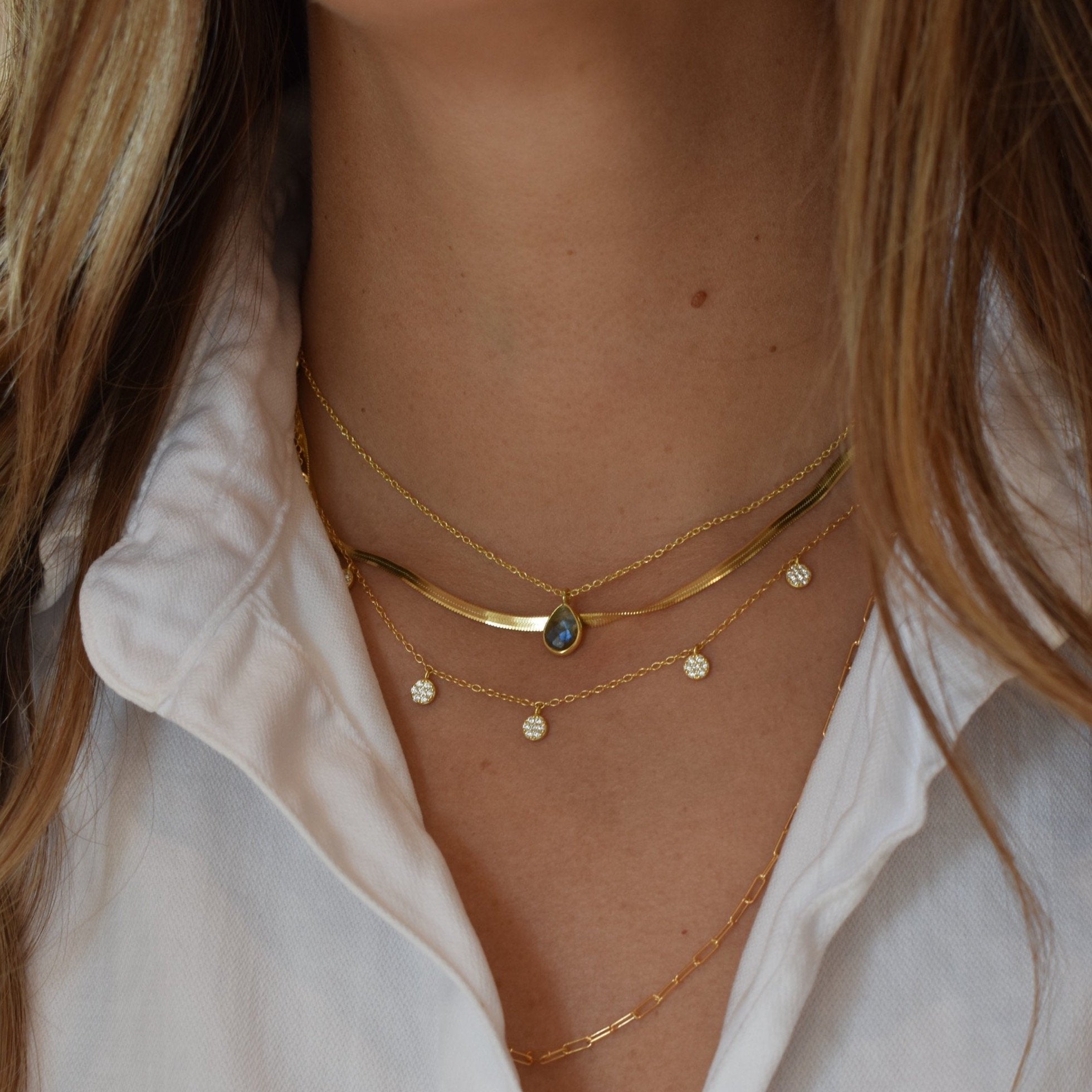 Cora Pave Coin Necklace by elliparr