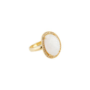 Cosmo Gold Pave Ring | Rainbow Moonstone by elliparr