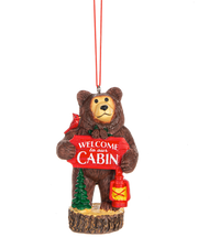 Bear Ornament - Welcome To Our Cabin
