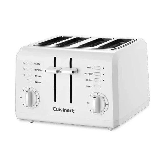 Electric Toaster Compact White 4 - 1.5in.Slots by Homeportonline